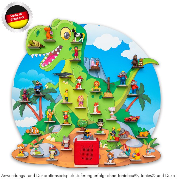 Magnetisches Tonieregal Dinosaurier "T-Rex" XL ideal geeignet für Tonies® Figuren und Toniebox® / Mu