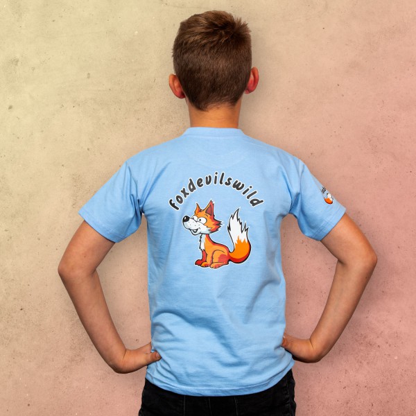 Foxdevilswild T-Shirt Kids - style one - himmelblau / blau